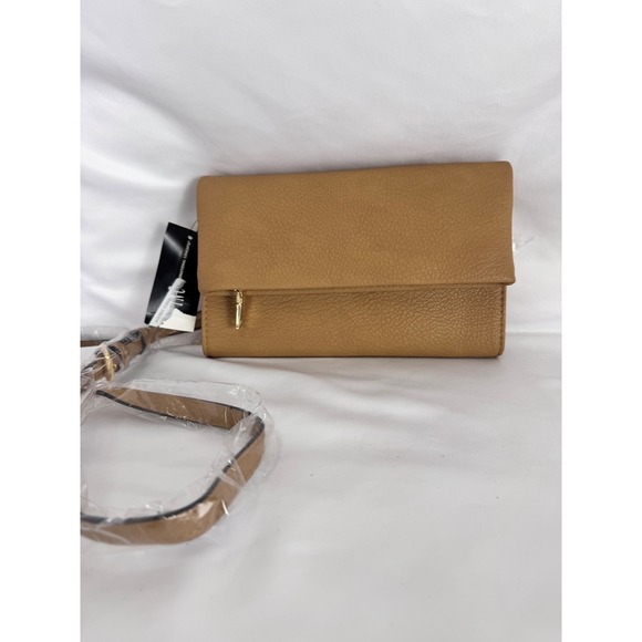 INC Convertible Crossbody‎ Bag Chain Strap Wallet Clutch Tan One Size - Picture 1 of 9
